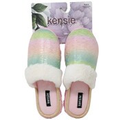 Wholesale - S-XL WOMEN LT. PINK OMBRE SLIPPER W/FOIL PRINT & FAUX COLLAR KENSIE C/P 18, UPC: 194587673037